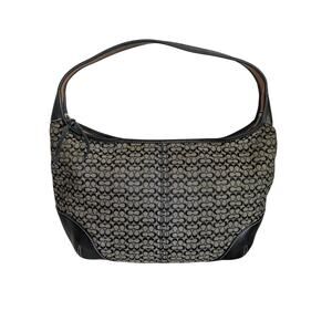 Vintage Coach Ergo Small Black Gray Signature Canvas Shoulder Hobo Bag Y2K 6617